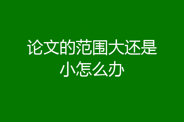 论文的范围大还是小怎么办