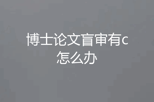 博士论文盲审有c怎么办