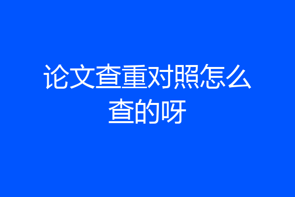 论文查重对照怎么查的呀