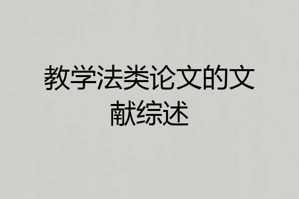 教学法类论文的文献综述