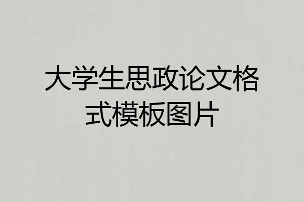 大学生思政论文格式模板图片
