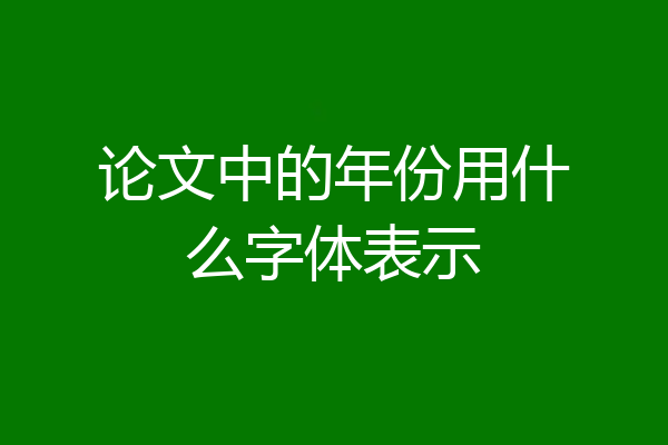 论文中的年份用什么字体表示