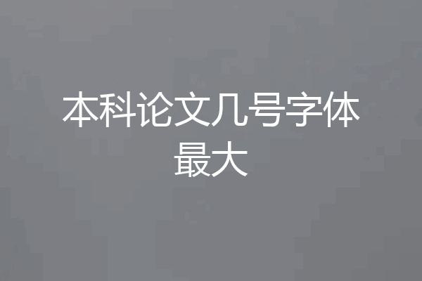 本科论文几号字体最大