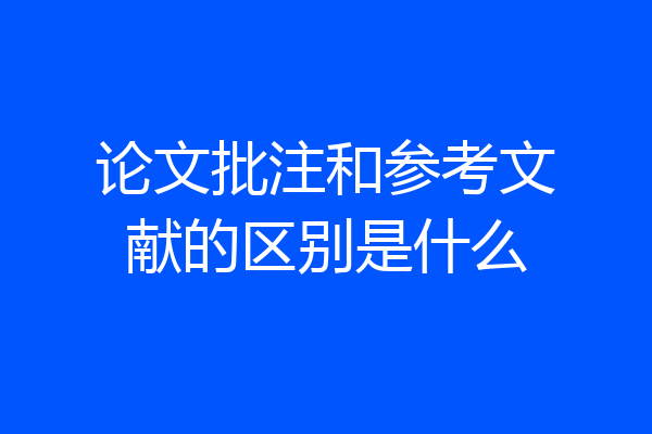 论文批注和参考文献的区别是什么