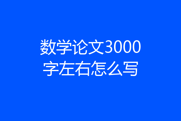 数学论文3000字左右怎么写