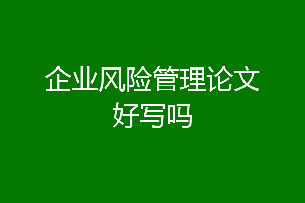 企业风险管理论文好写吗