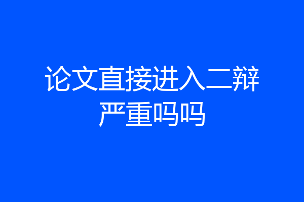 论文直接进入二辩严重吗吗