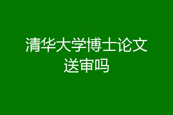 清华大学博士论文送审吗