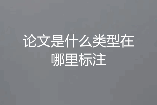 论文是什么类型在哪里标注