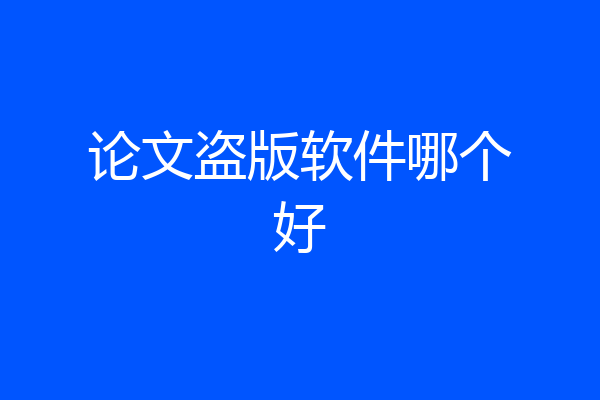 论文盗版软件哪个好