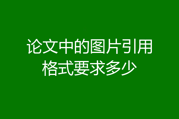 论文中的图片引用格式要求多少