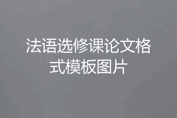 法语选修课论文格式模板图片