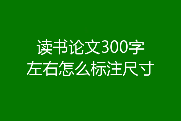 读书论文300字左右怎么标注尺寸