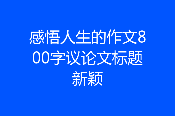 感悟人生的作文800字议论文标题新颖