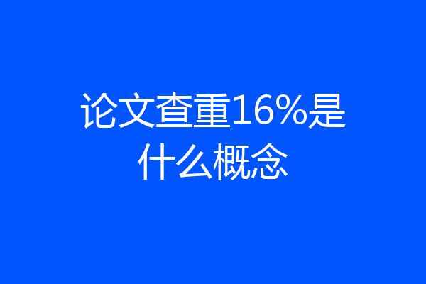 论文查重16%是什么概念