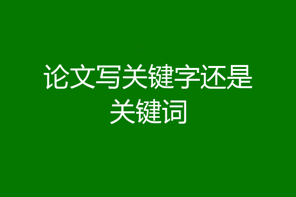 论文写关键字还是关键词