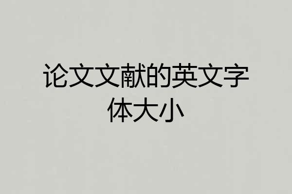论文文献的英文字体大小