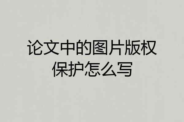 论文中的图片版权保护怎么写