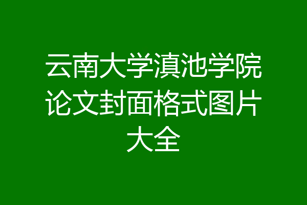 云南大学滇池学院论文封面格式图片大全