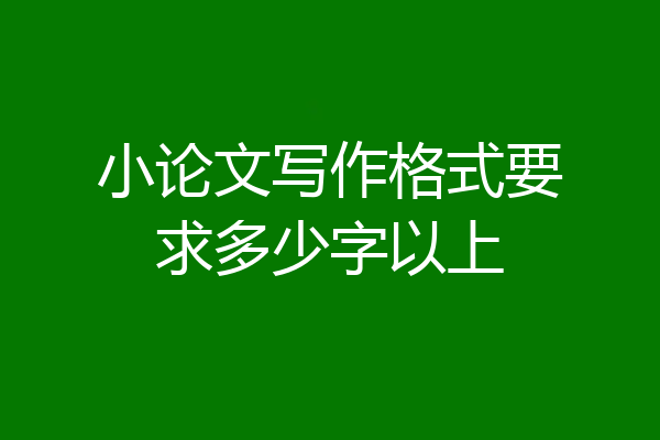 小论文写作格式要求多少字以上