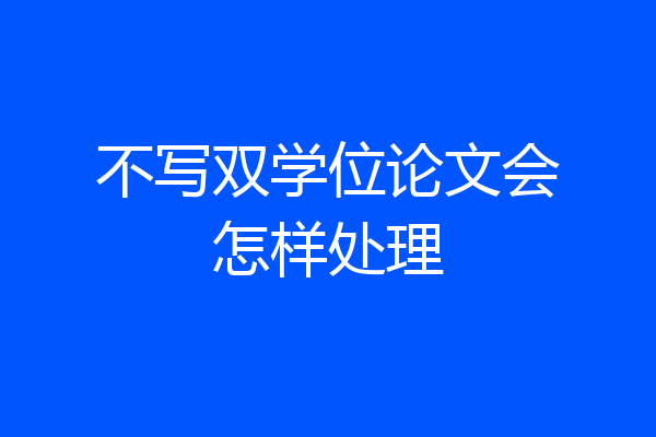 不写双学位论文会怎样处理