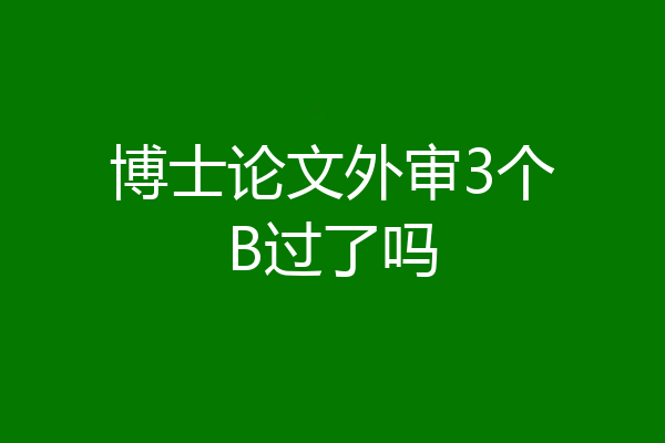 博士论文外审3个B过了吗