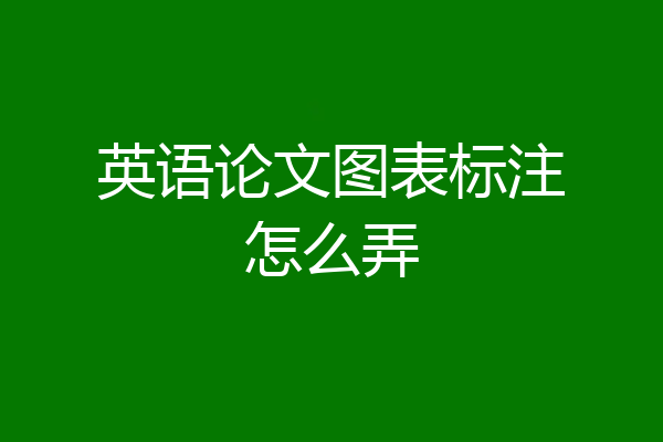 英语论文图表标注怎么弄