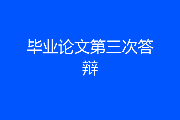 毕业论文第三次答辩