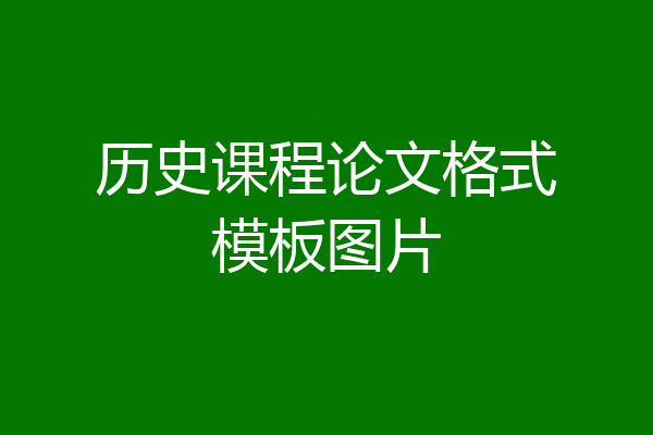 历史课程论文格式模板图片