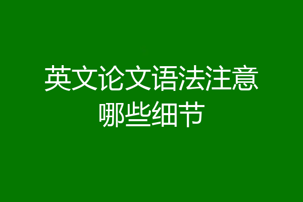 英文论文语法注意哪些细节