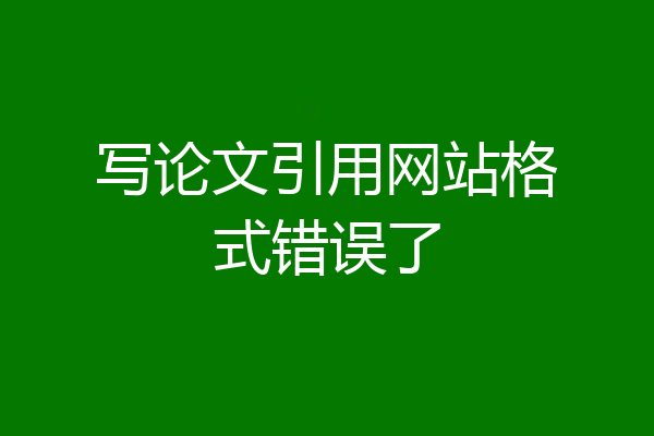 写论文引用网站格式错误了