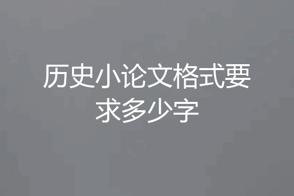 历史小论文格式要求多少字