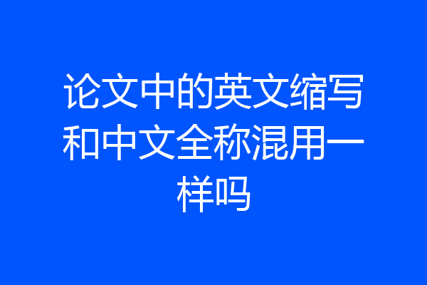 论文中的英文缩写和中文全称混用一样吗