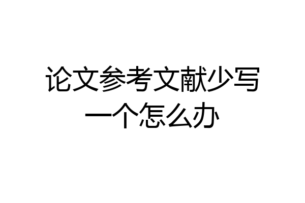 论文参考文献少写一个怎么办