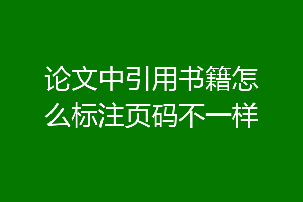 论文中引用书籍怎么标注页码不一样
