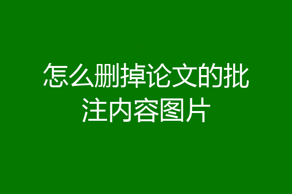 怎么删掉论文的批注内容图片