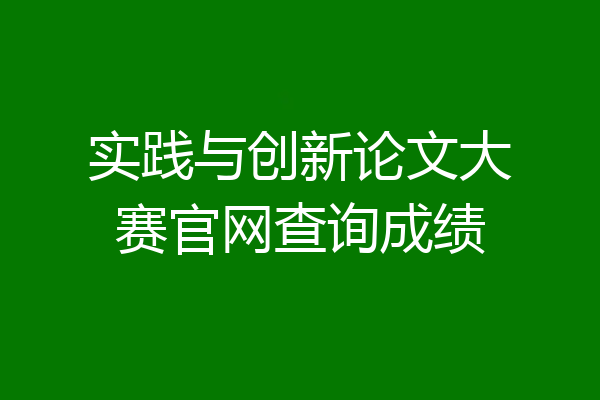 实践与创新论文大赛官网查询成绩