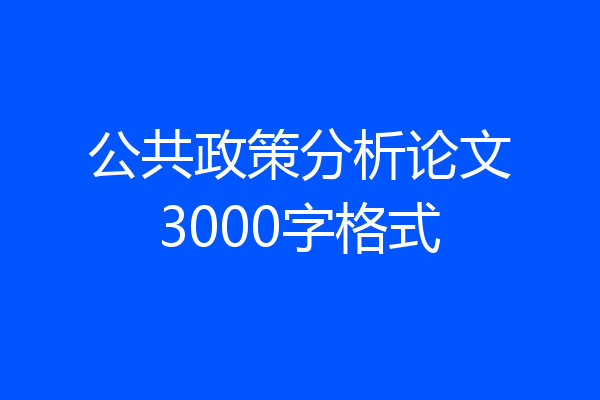 公共政策分析论文3000字格式