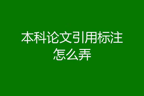 本科论文引用标注怎么弄