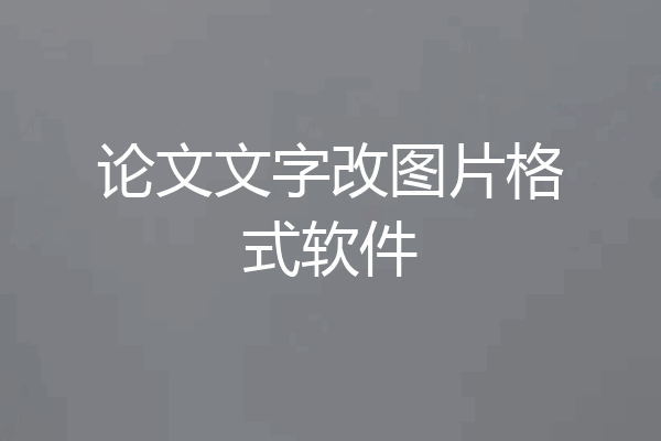 论文文字改图片格式软件