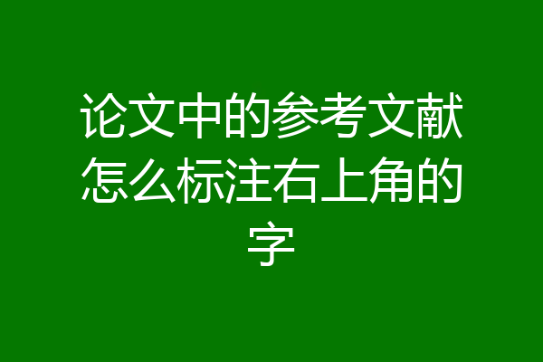 论文中的参考文献怎么标注右上角的字