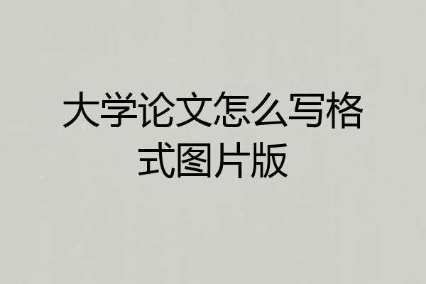 大学论文怎么写格式图片版
