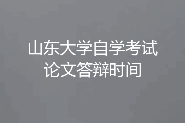 山东大学自学考试论文答辩时间