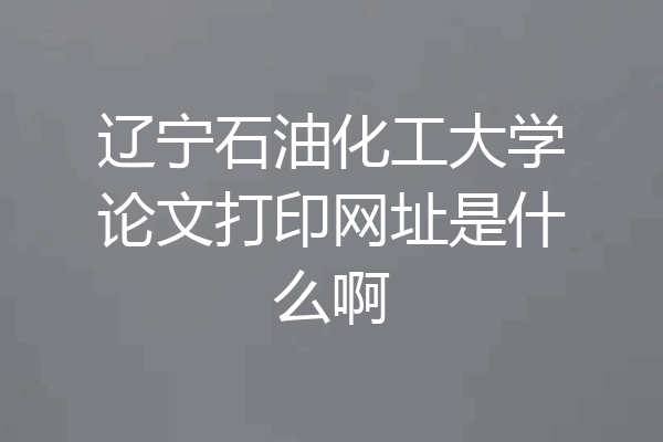 辽宁石油化工大学论文打印网址是什么啊