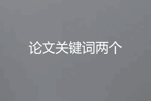 论文关键词两个
