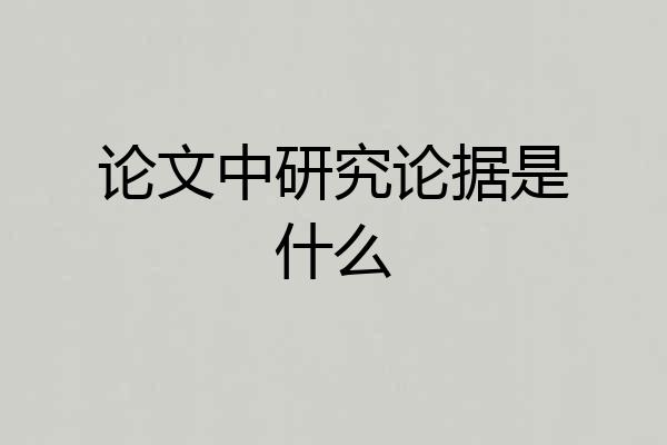 论文中研究论据是什么