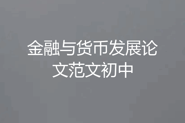 金融与货币发展论文范文初中