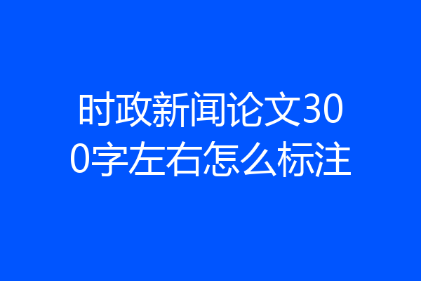 时政新闻论文300字左右怎么标注