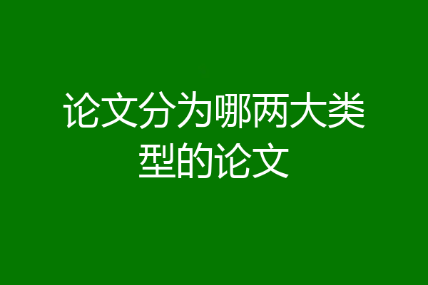 论文分为哪两大类型的论文