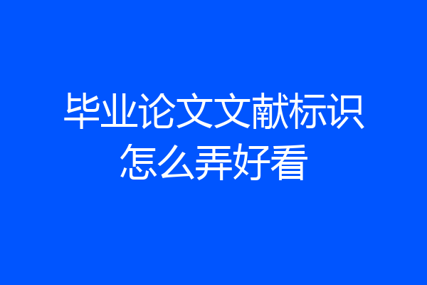 毕业论文文献标识怎么弄好看